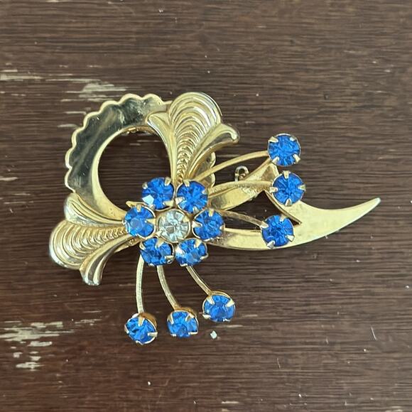 Blue Stone Brooch - Picture 2 of 7